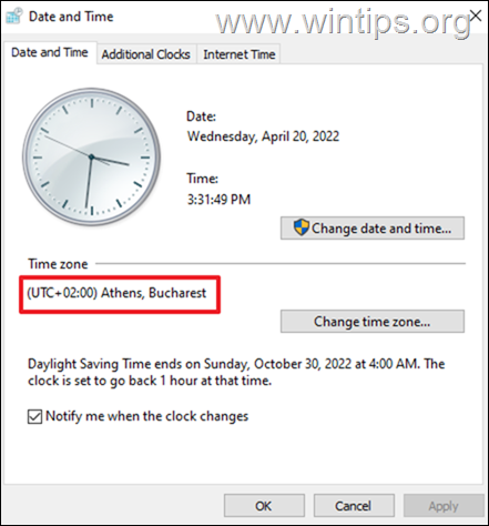 Changer le serveur de temps Internet de Windows