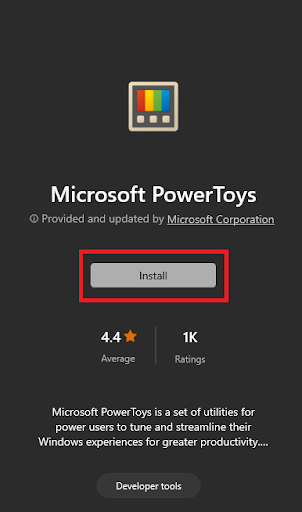 Microsoft Store, se efter PowerToys