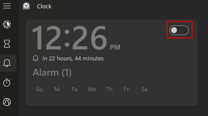 Menonaktifkan alarm Windows 11