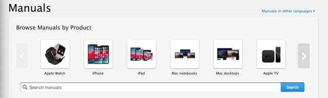 Apple-Benutzerhandbücher-Site
