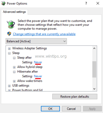 nonaktifkan sleep hibernate windows 10