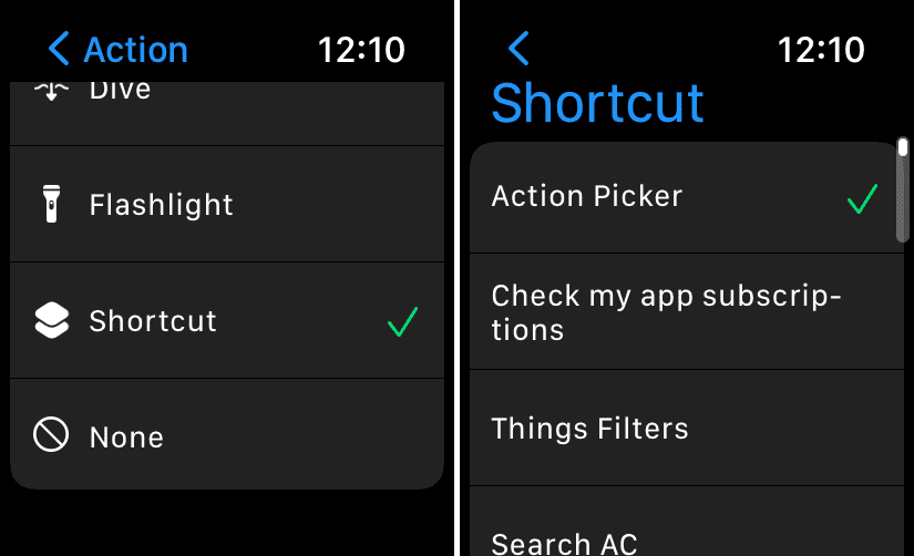 Apple Watch Ultra에서 액션 버튼으로 단축키 사용하기 - 2