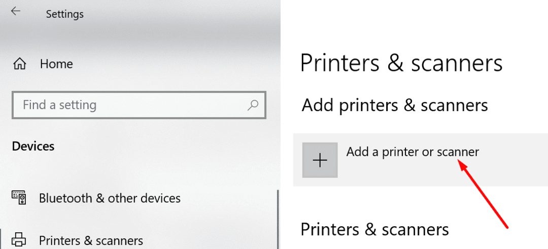 lisage printer või skanner Windows 10