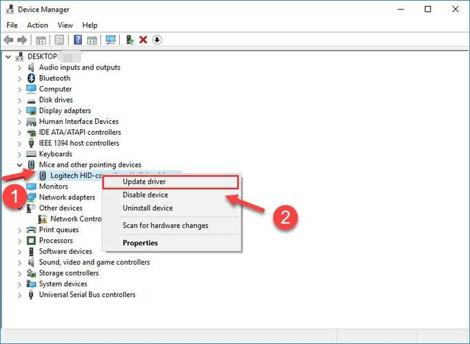 Atualizar driver de dispositivo de mouse sem fio Logitech M510