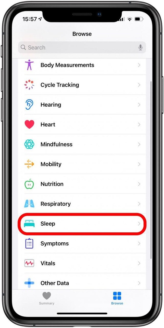 Відкрийте Sleep у програмі Health.