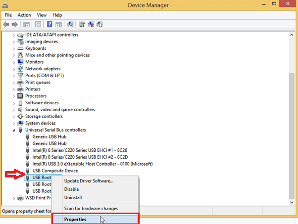 USB Root Hub - USB 3.0-egenskaper