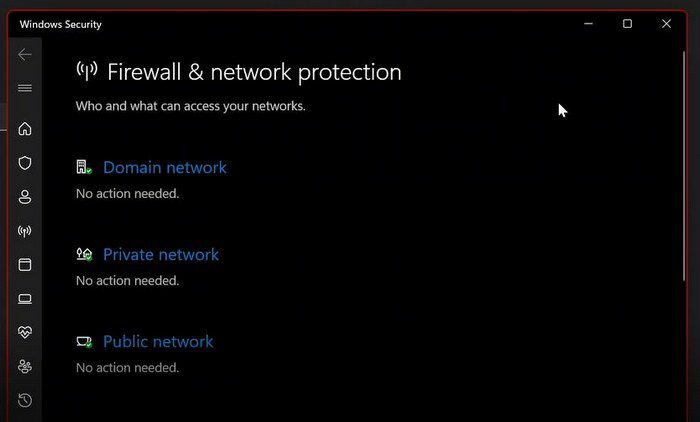 Firewall Windows 11-indstillinger