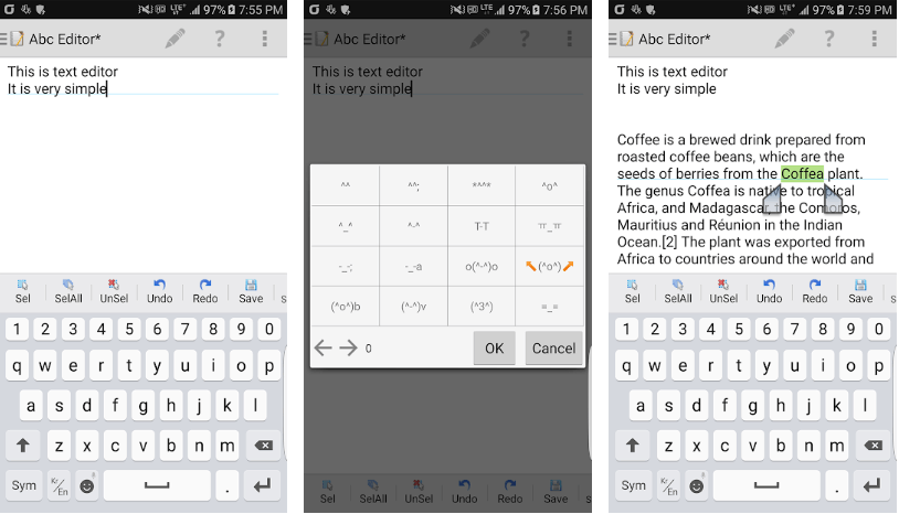 Abc Text Editor - Καλύτερος επεξεργαστής κειμένου για Android 