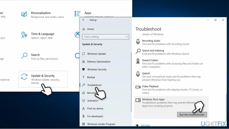 Exécuter l'utilitaire de résolution des problèmes des applications Windows