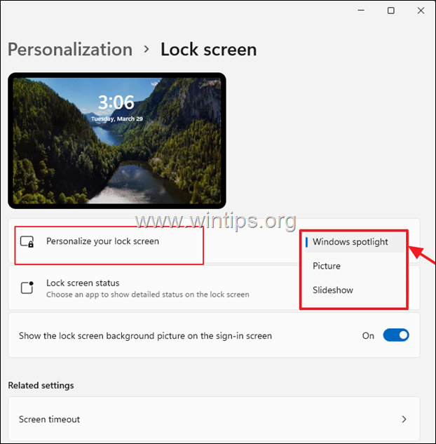 Verander de achtergrond van het vergrendelscherm in Windows 11