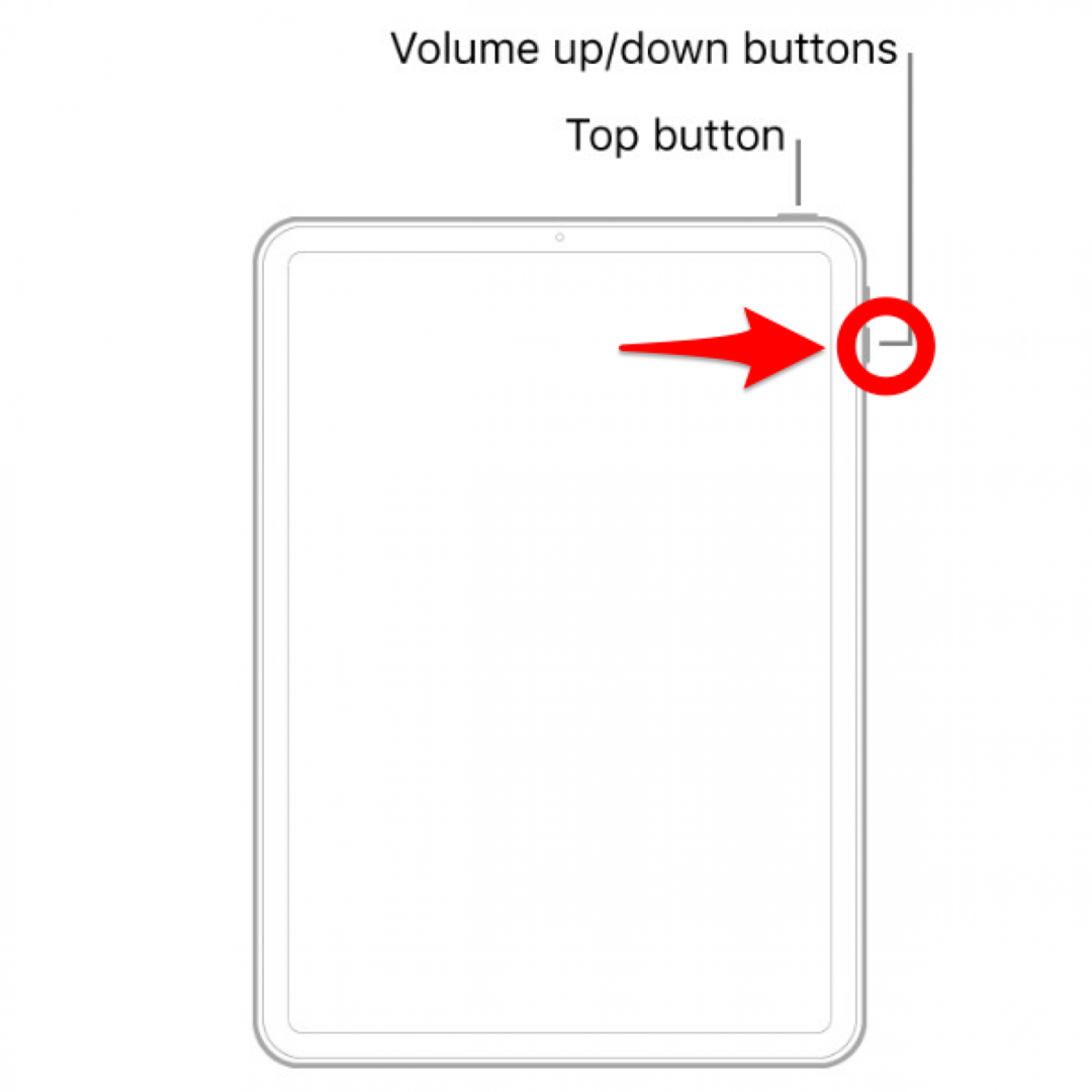 Premi il pulsante di riduzione del volume - come riavviare ipad