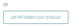 clique em " Deixe a HP detectar seu produto