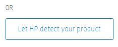 kliknij opcję „ Pozwól HP wykryć Twój produkt