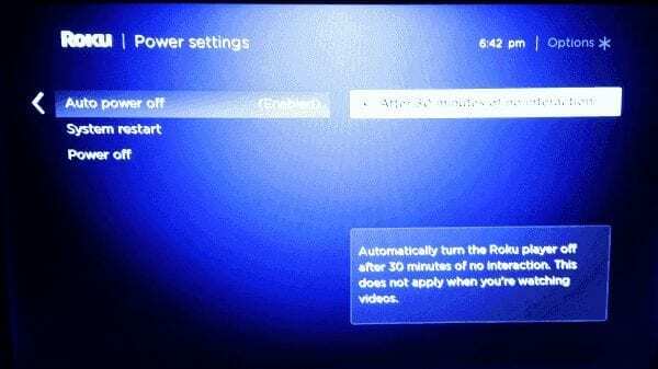 Roku4 Power Settings