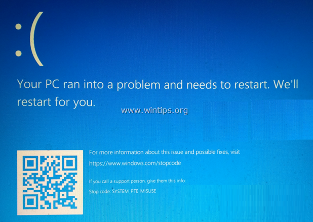 SYSTEM PTE MISUSE Blue Screen 