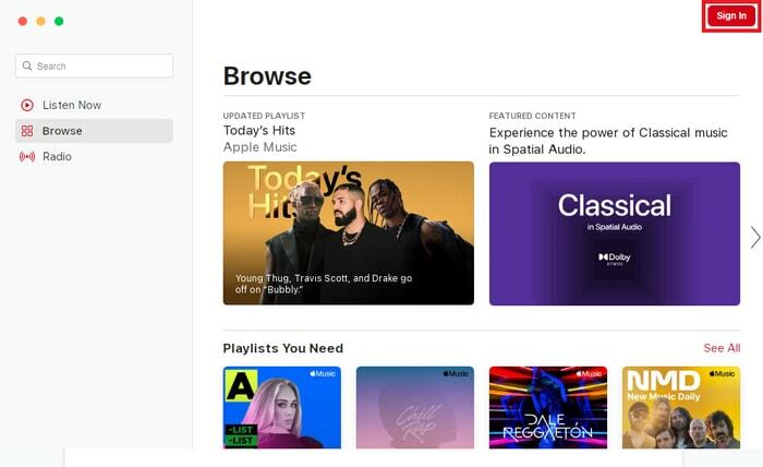 Създайте нов акаунт в приложението Apple Music