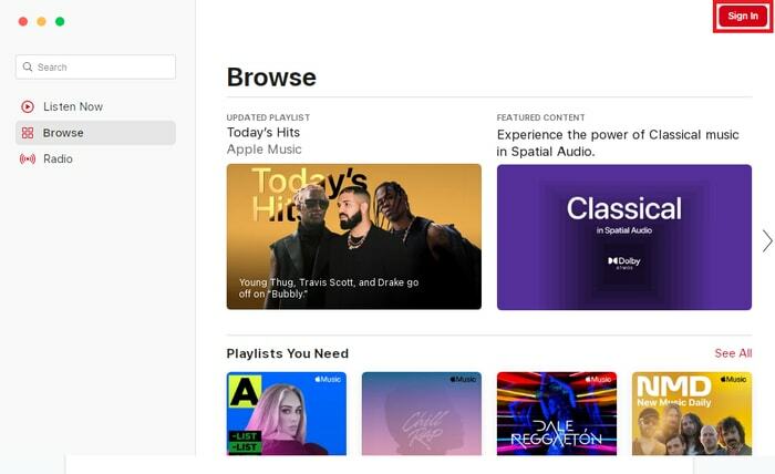 Izveidojiet jaunu kontu lietotnē Apple Music