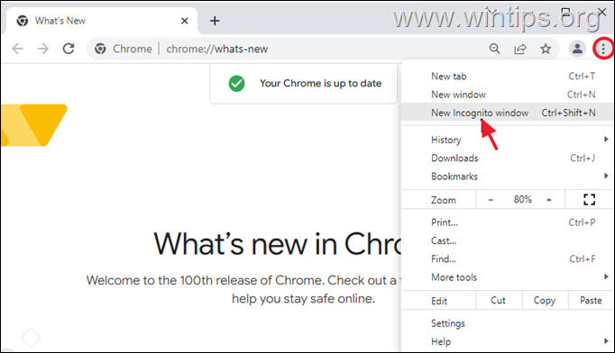 როგორ გამორთოთ ინკოგნიტო რეჟიმი Chrome-ში. 