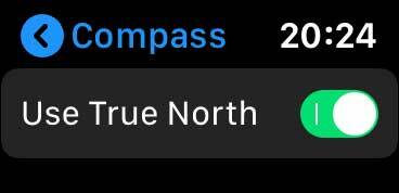 gebruik het ware noorden voor de kompas-app