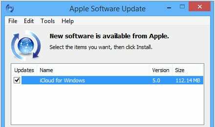 Apple Software-update iCloud voor Windows