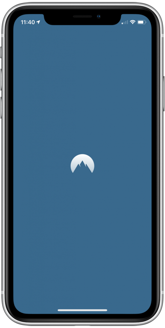 vpn iphone: ecranul de splash al lui NordVPN