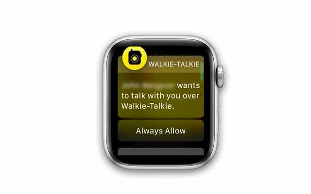 utknąłem na zaproszeniu z walkie talkie z zegarkiem Apple Watch