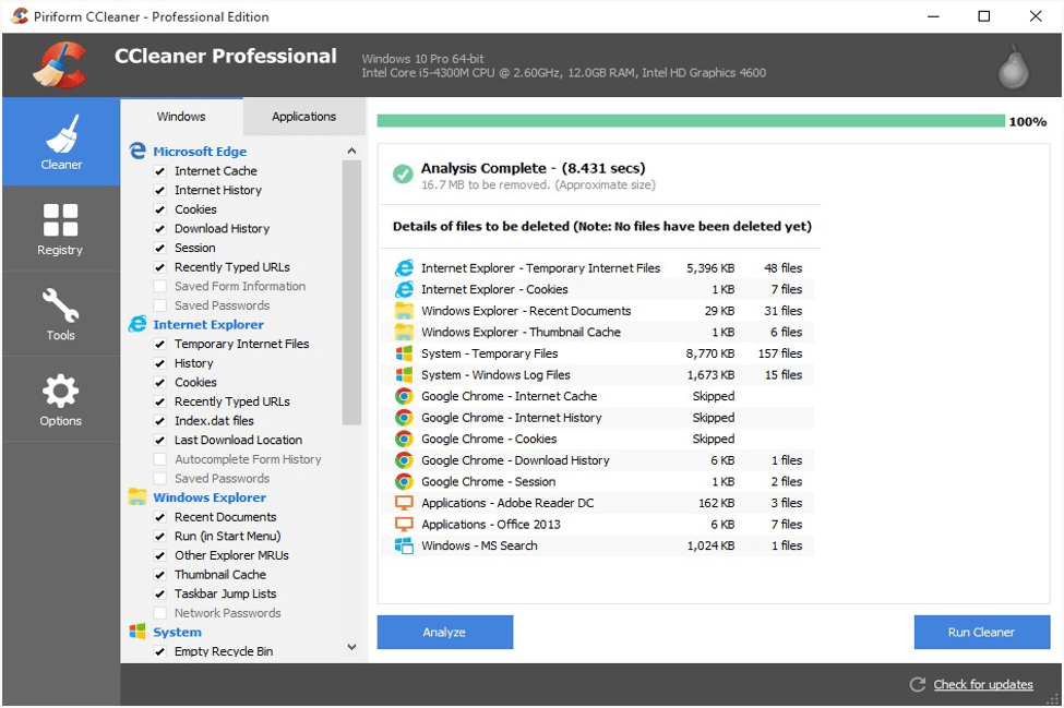 CCleaner-最高のジャンクファイルクリーナー