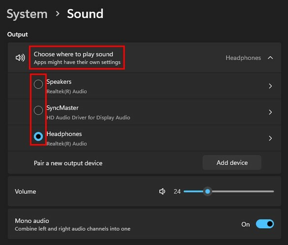 Configuración de sonido en Windows 11