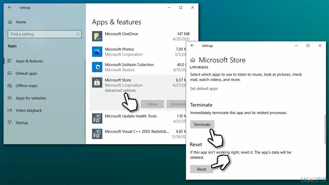 Réinitialiser le Microsoft Store