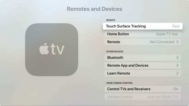 Kaugjuhtimispultide ja seadmete seaded Apple TV-s