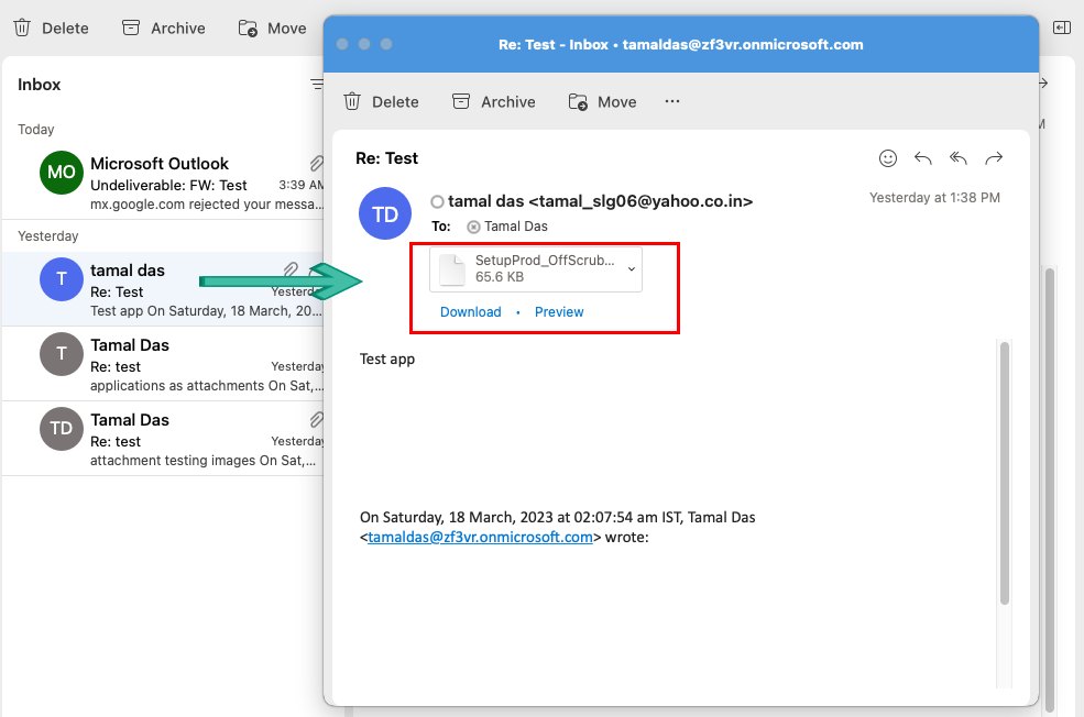 Виправити Mac Outlook, який не показує вкладення Відкрити електронну пошту в новому вікні