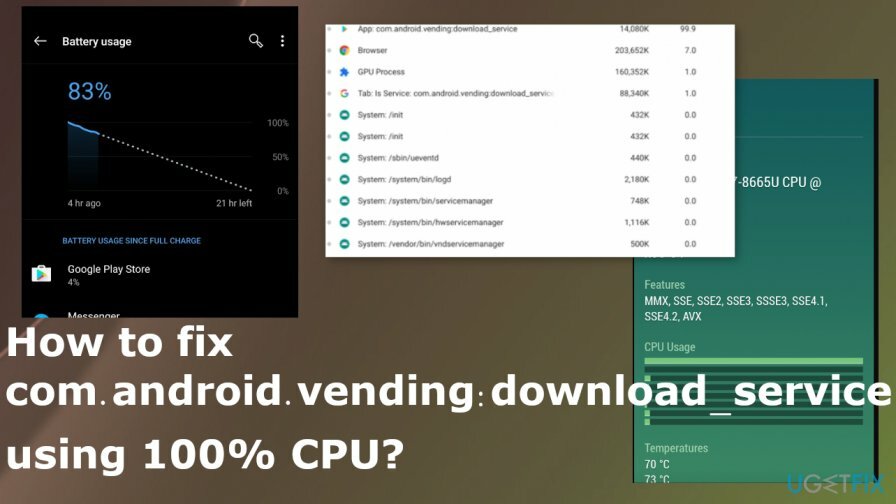 com.android.vending: служба завантаження з використанням 100% проблем з ЦП