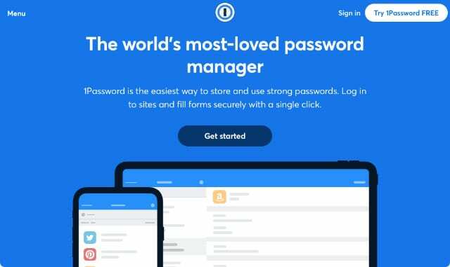 1Password nettside banner