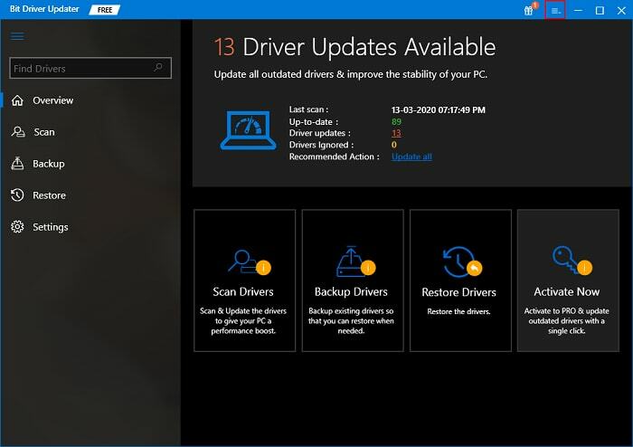 Aplikacija Scan Bit Driver Updater