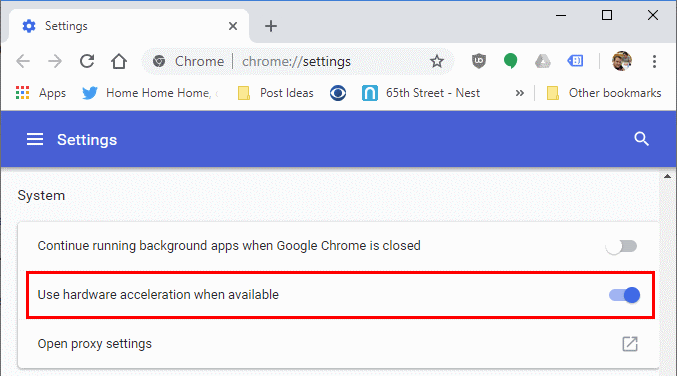 Nastavenie hardvérovej akcelerácie Chrome