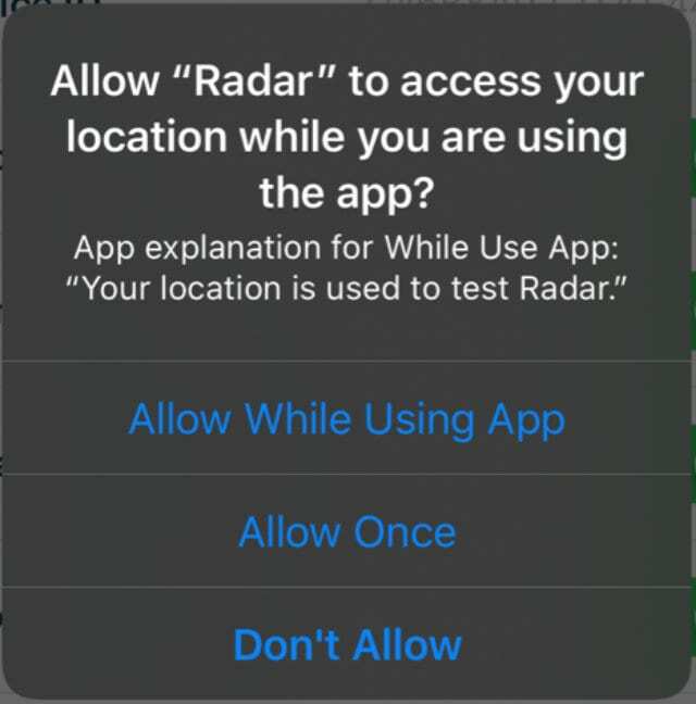 iOS 13에서 한 번 위치 추적 옵션 허용