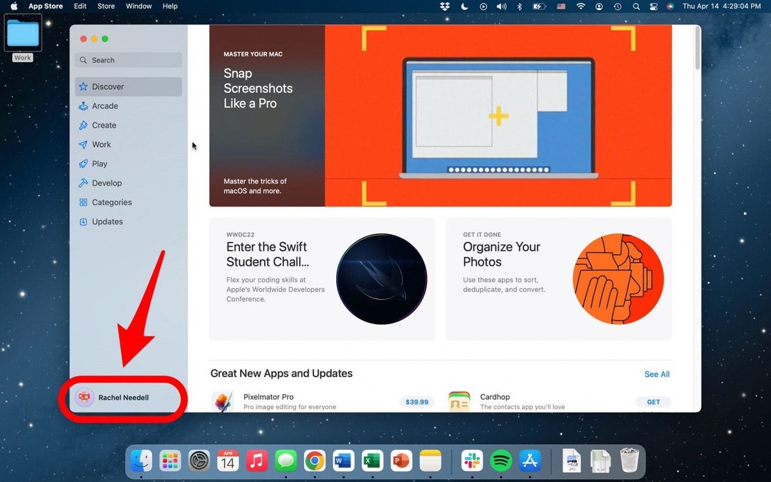 افتح متجر التطبيقات على نظام Mac لاسترداد أموالك