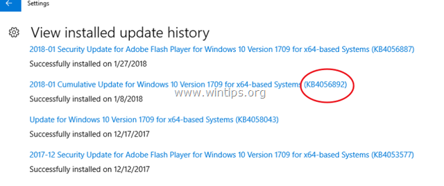 Windows 10 Update KB4056892 לא מצליח להתקין את 0x800f0845