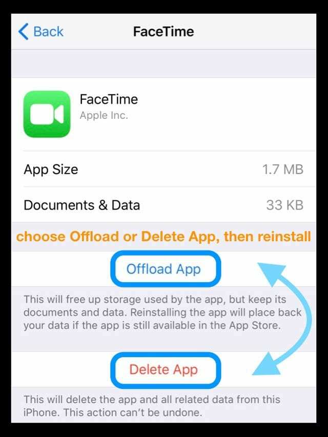 Afload eller slet FaceTime-appen på iPhone