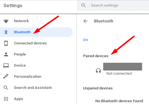 sparowane-urządzenia-bluetooth z Chromebookiem