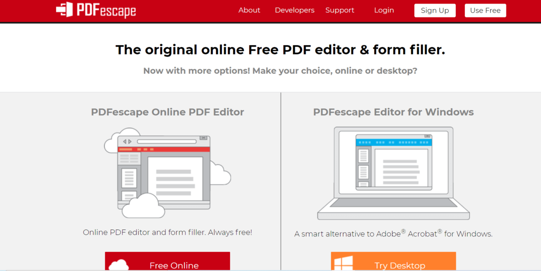 PDFescape - תוכנת עריכת PDF בחינם