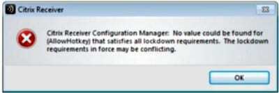 Error de AllowHotKey de Citrix Receiver