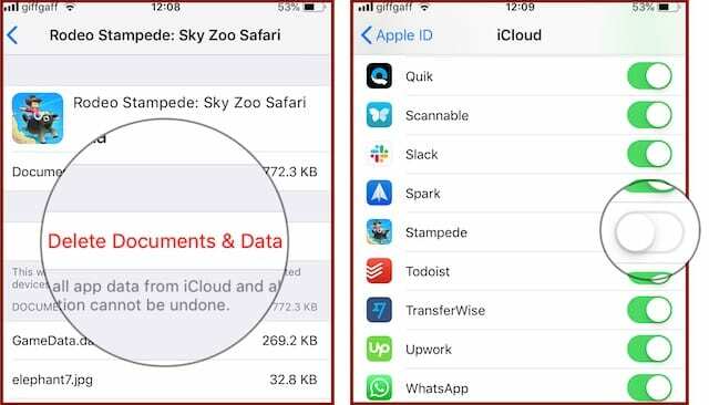 iCloud verilerini silin ve senkronizasyonu kapatın