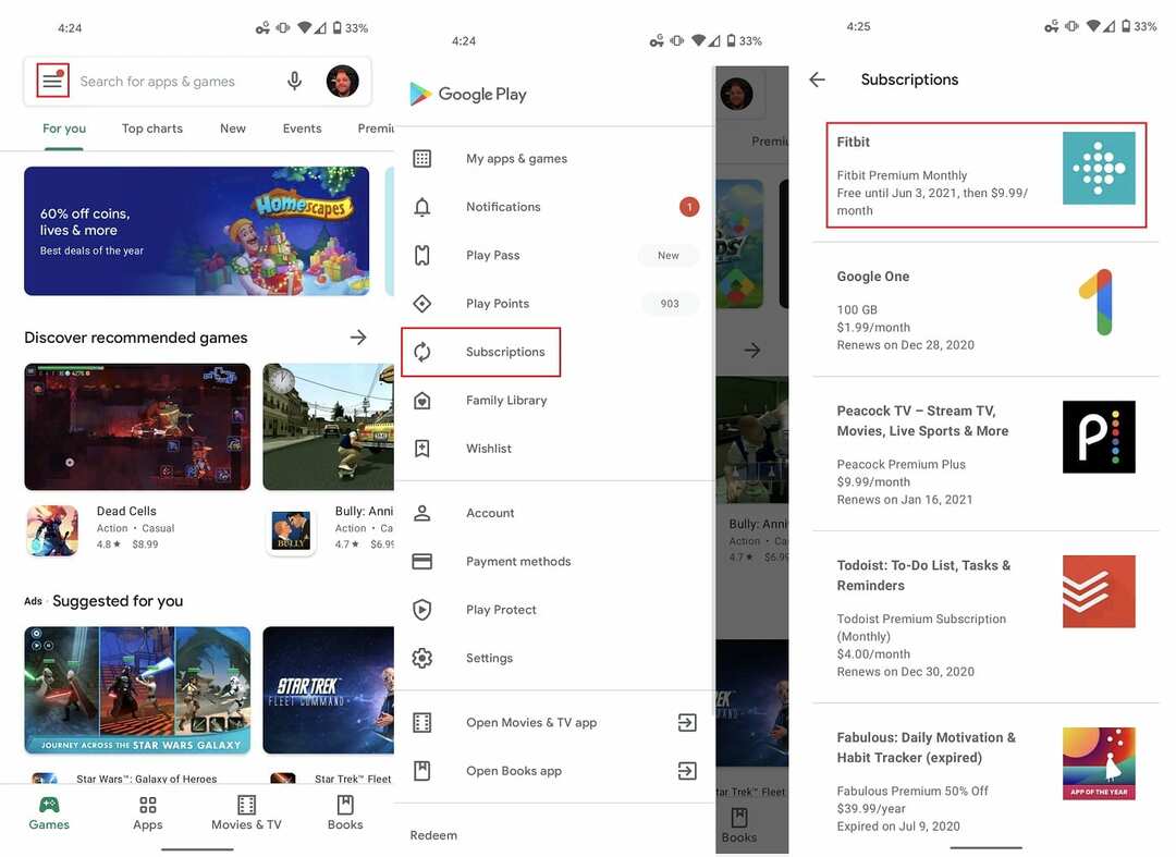 Google Play सदस्यताएं प्रबंधित करें Play Store 1