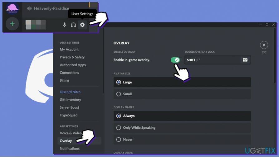 Discord-Overlay aktivieren