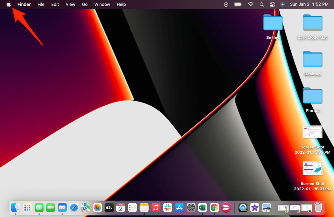 Klik pada Apple di sudut kiri atas layar Anda.