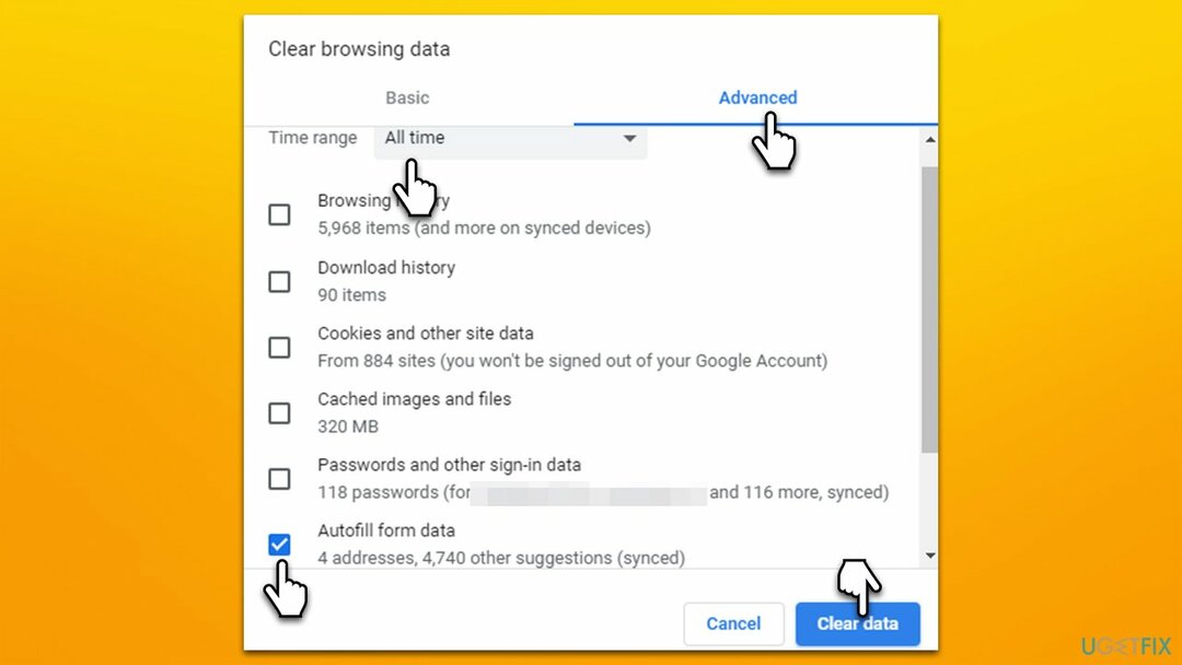 Eliminar todos los datos de autocompletar de Chrome