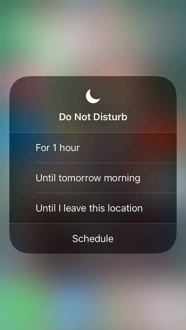 iOS 12 Ne zavarjanak opciók