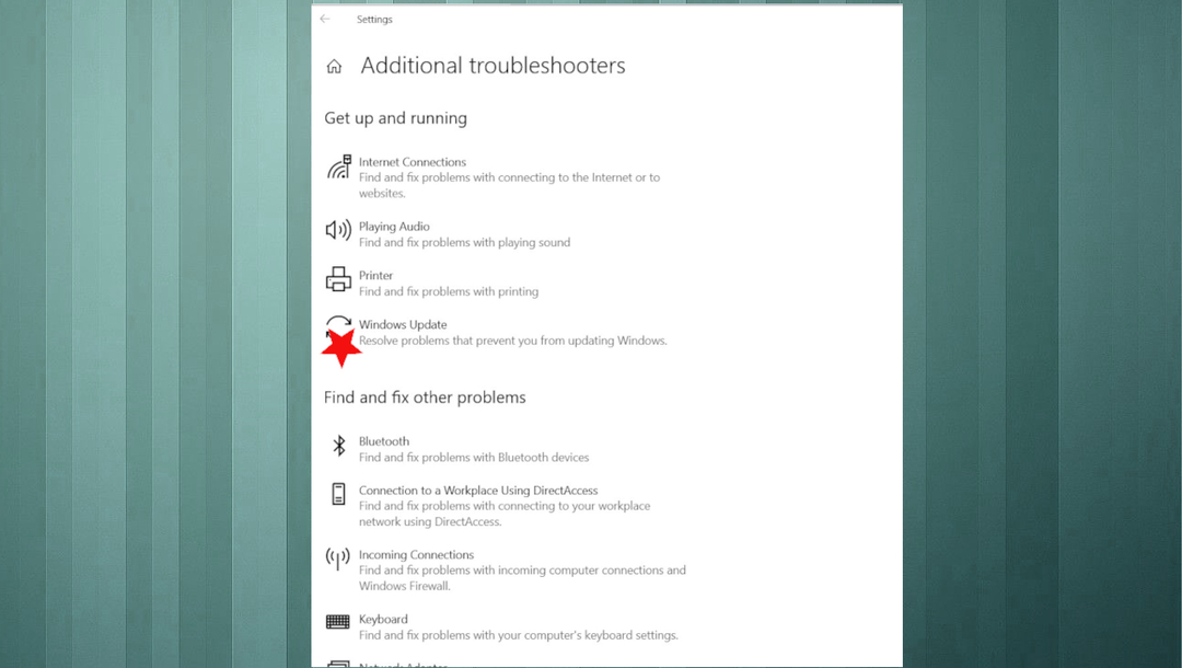 „Windows Update“ trikčių šalinimo įrankis