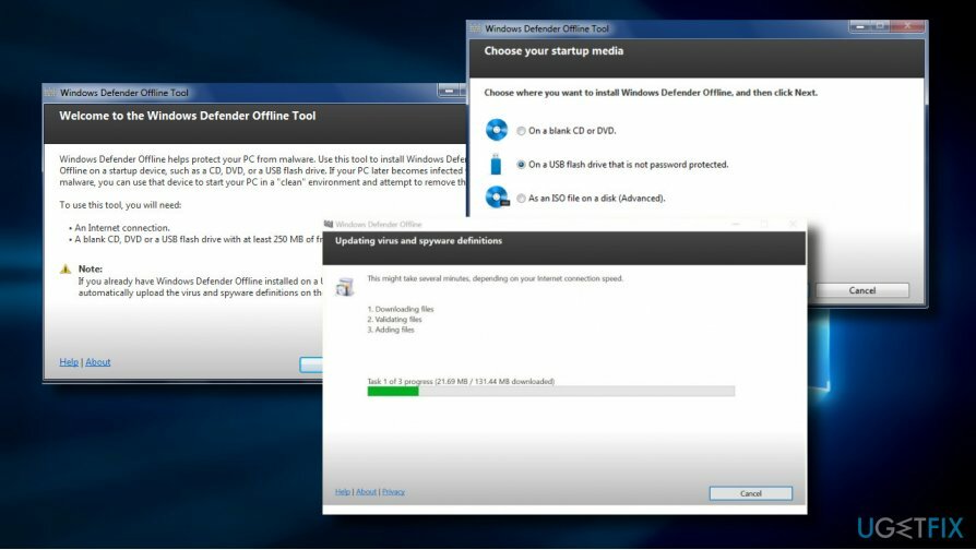 Spustite program Windows Defender offline